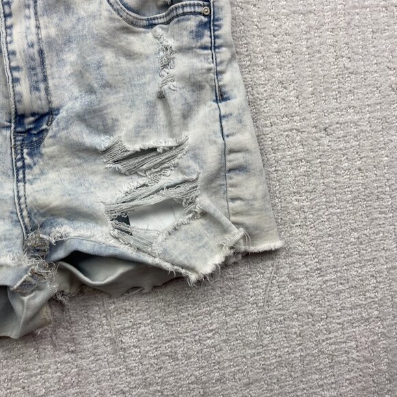 Refuge Denim Miami High Rise Stretch Light wash Cut off Shorts Women’s 7 - Picture 5 of 11